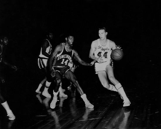 Lakers Jerry West And Royals Oscar Robertson Glossy Keychain Basketball Print