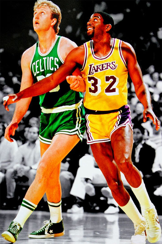 Larry Bird And Magic Johnson Us Basketball Players Print Decor Poster