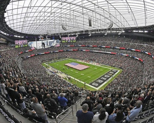 Las Vegas Raiders Allegiant Stadium Glossy Keychain Football Print
