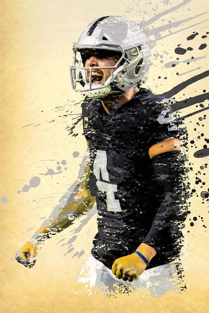 Las Vegas Raiders Football Team Derek Carr American Scorer Wall Poster
