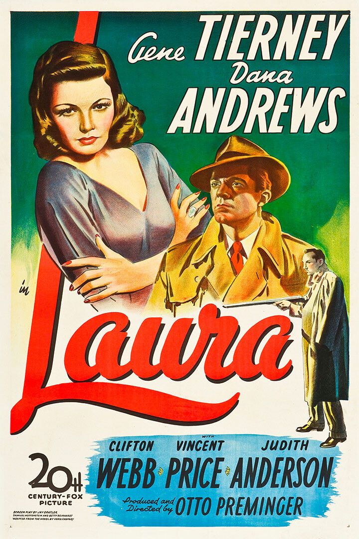Laura 1944 Movie Drama Film Noir Mystery Print Wall Art Home Poster