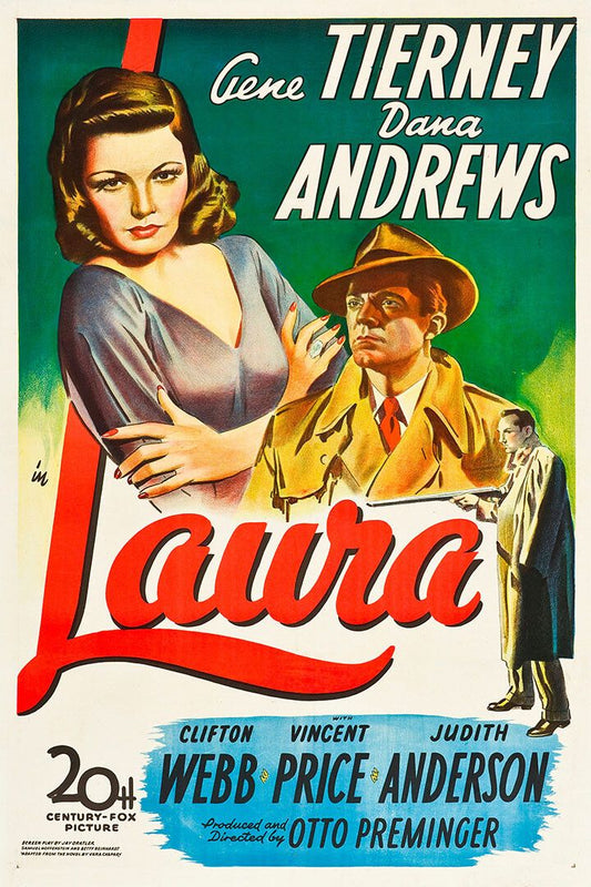 Laura 1944 Movie Drama Film Noir Mystery Print Wall Art Home Poster