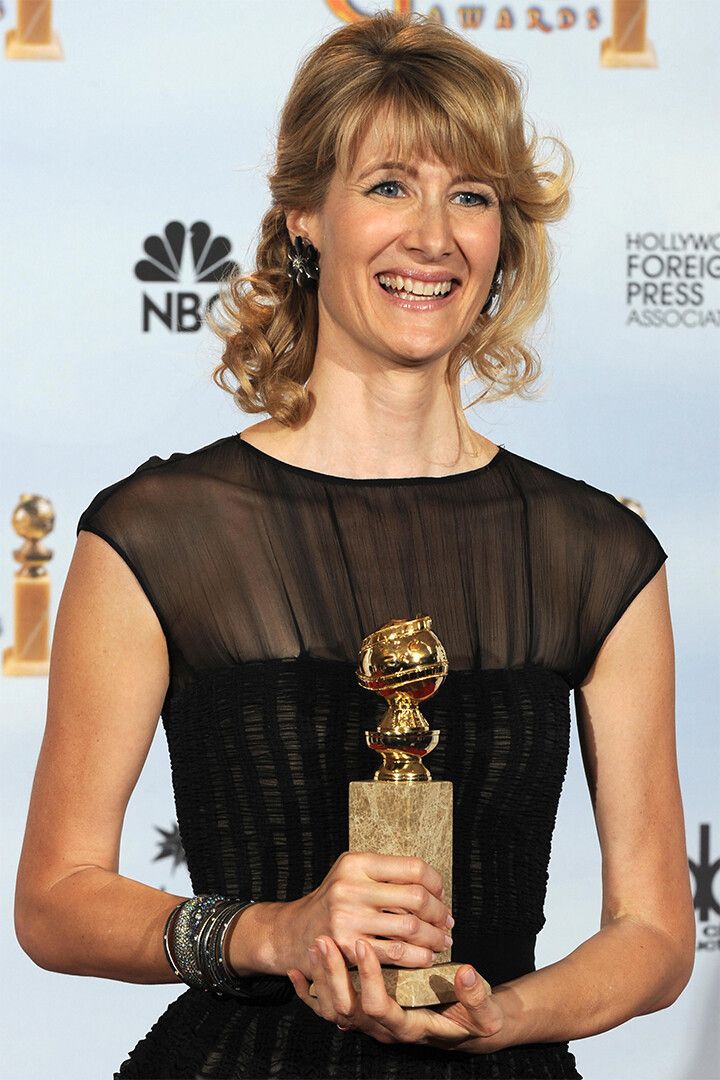 Laura Dern Holding Trophy At Golden Globe Awards Wall Art Home Poster