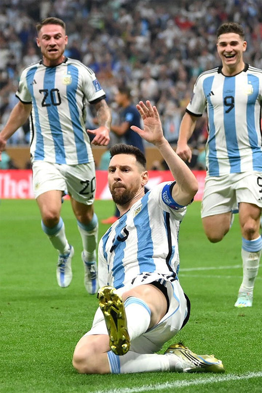 Leo Messi Celebrating Goal Soccer 2022 Football Argentina Fans Poster