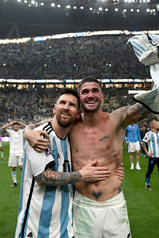 Leo Messi De Paul Argentina 2022 World Cup Soccer Champions Poster