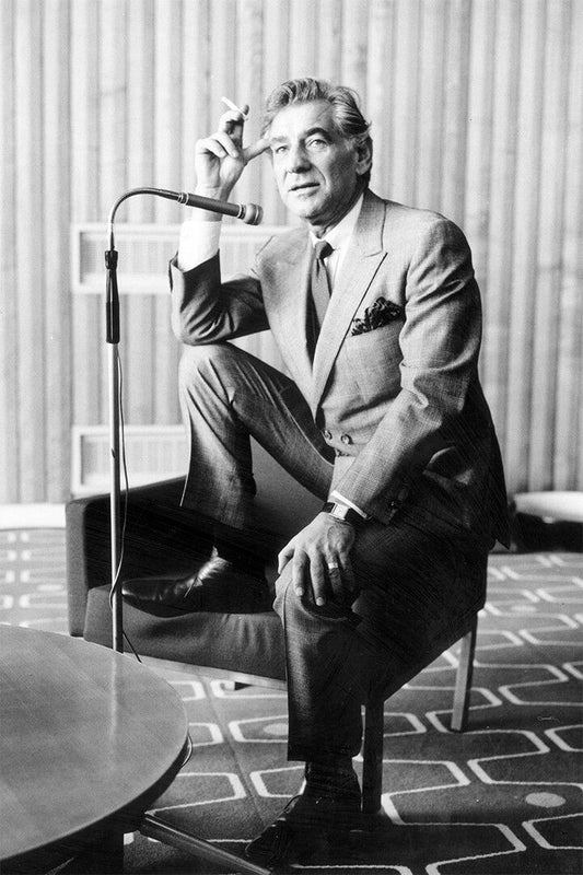 Leonard Bernstein Seated At Chair Print Wall Art Home Decor Poster