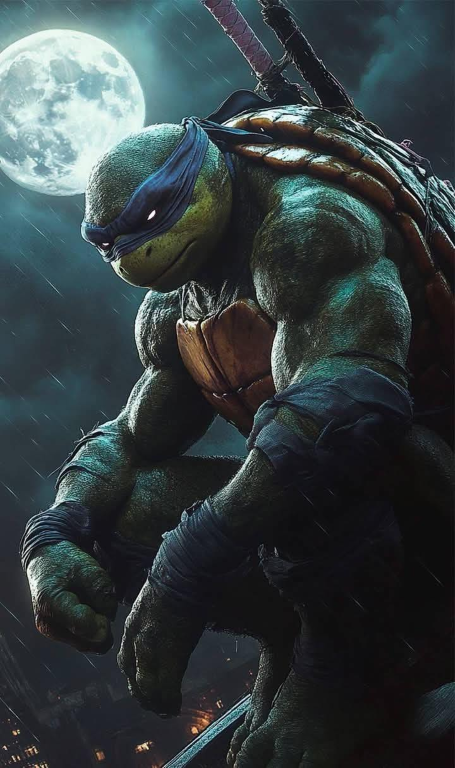 Leonardo Turtle Ninja Moonlit 487 Print Poster