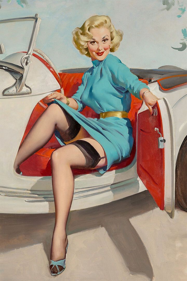 Lets Go Driving Vintage Style Pinup Wall Art Home Poster