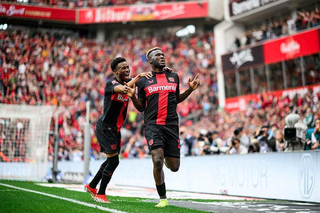 Leverkusen Victor Boniface And Nathan Tella Champions Poster