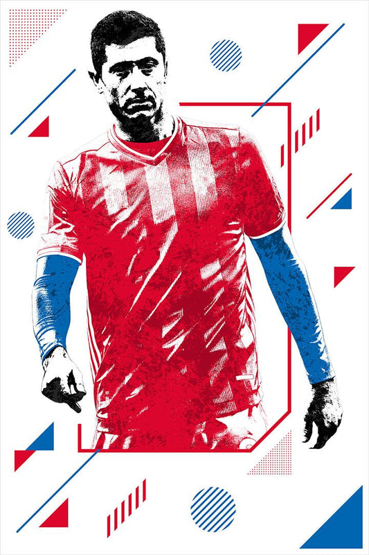 Lewandowski Poland Football Soccer Player Wall Art Home Decor Poster