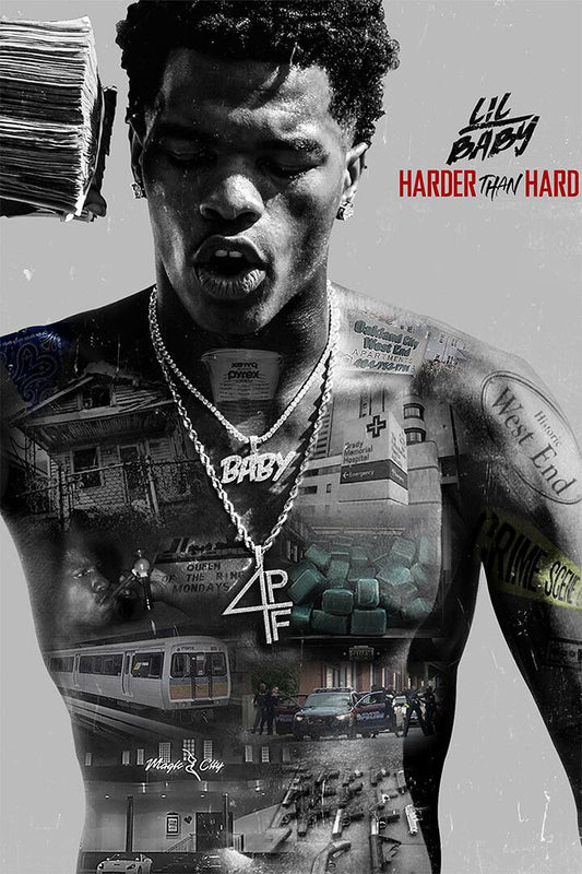 Lil Baby Harder Than Hard Rap Artist Music 2020 Wall Art Home Poster