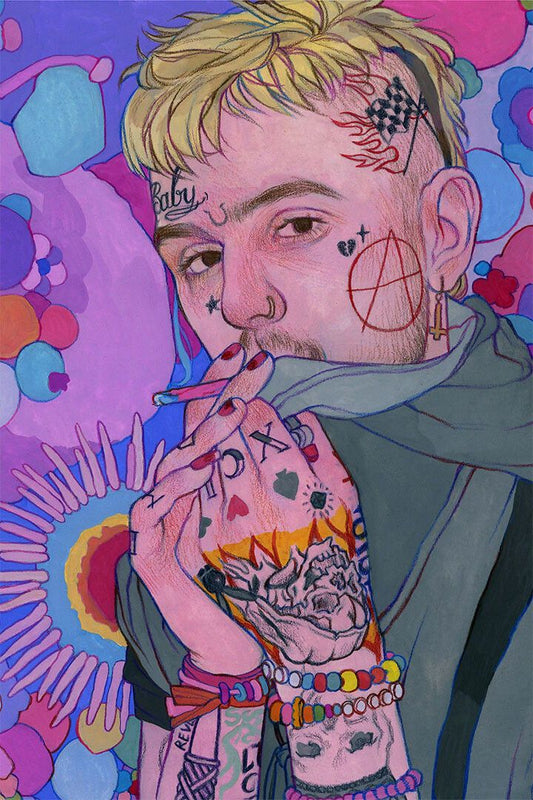 Lil Peep Music Songwriter Singer Musician Painting Wall Art Home Poster