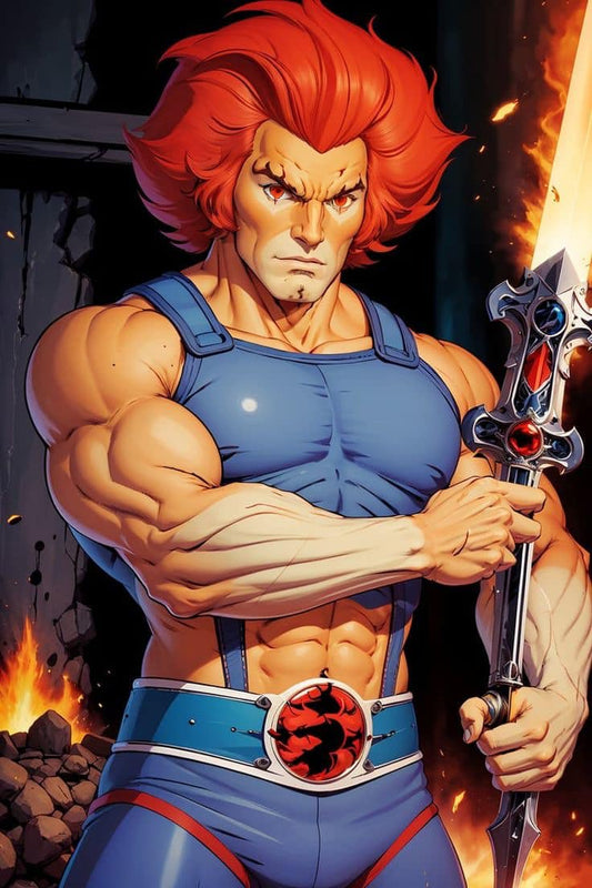 Lion O Portrait Action Fantasy Print Poster