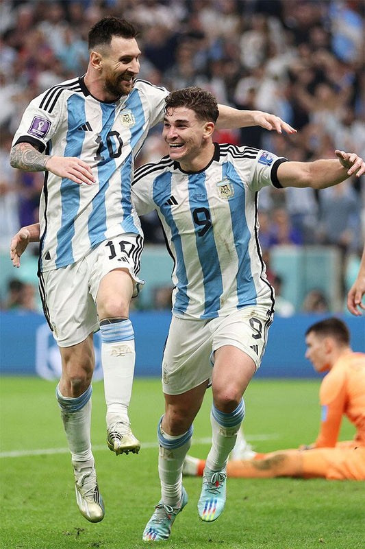 Lionel Messi Julian Alvarez Goal Argentina Sport Wall Art Home Poster