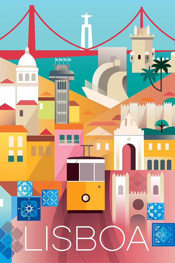 Lisbon Portugal Travel World City Painting Wall Art Home Decor Poster