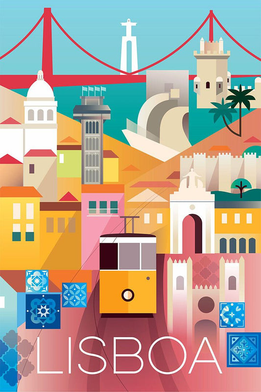 Lisbon Portugal Travel World City Painting Wall Art Home Decor Poster