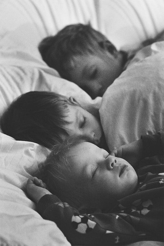 Little Children Sleeping Black And White Photo Wall Home Decor Poster