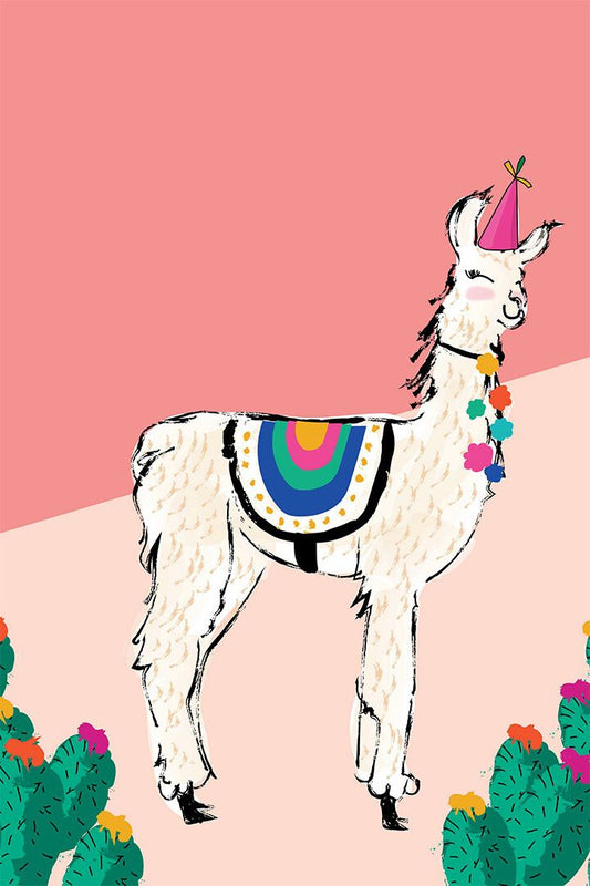 Llama Alpaca Black And White Boho Comic Painting Wall Art Home Poster