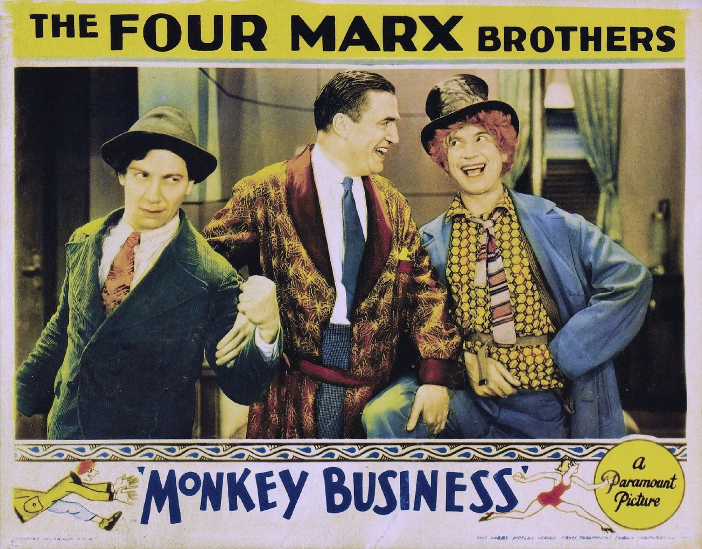Lobby Card Monkey Business 1931 Chico & Harpo Marx Classic Poster Photo