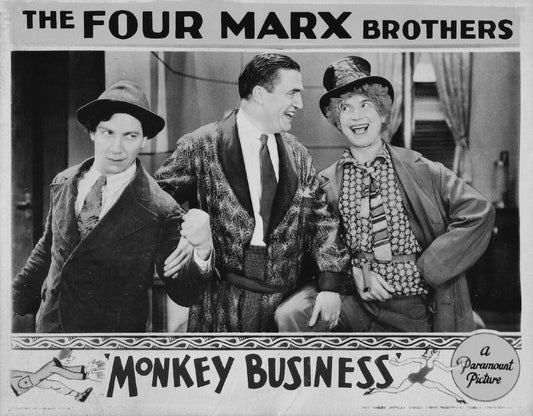 Lobby Card Monkey Business 1931 Chico & Harpo Marx Retro Poster Photo