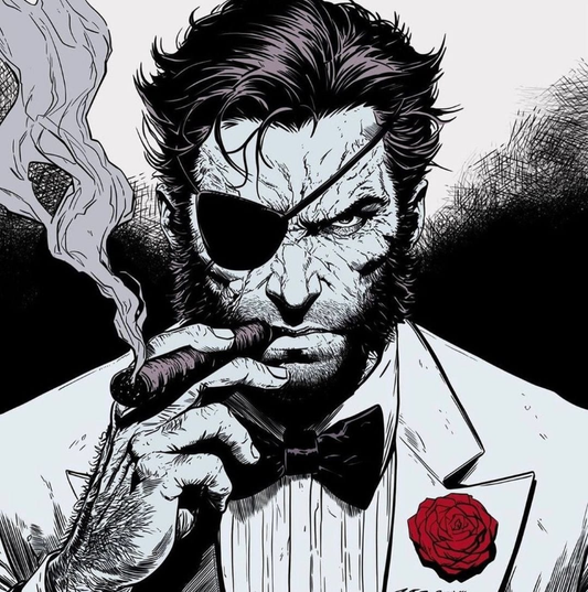 Logan Eyepatch Rose 001 Print Poster