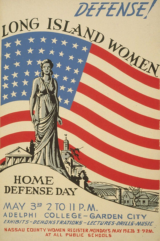 Long Island Women Defense World War 2 Ww2 Vintage Wall Art Home Poster