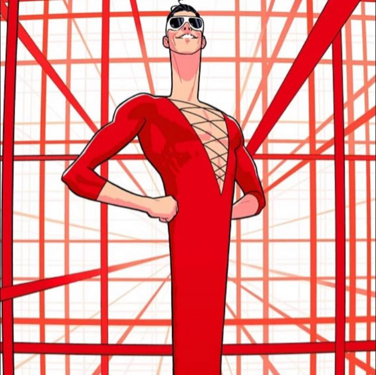 Long Red Suit Design 8329 Jigsaw Puzzle