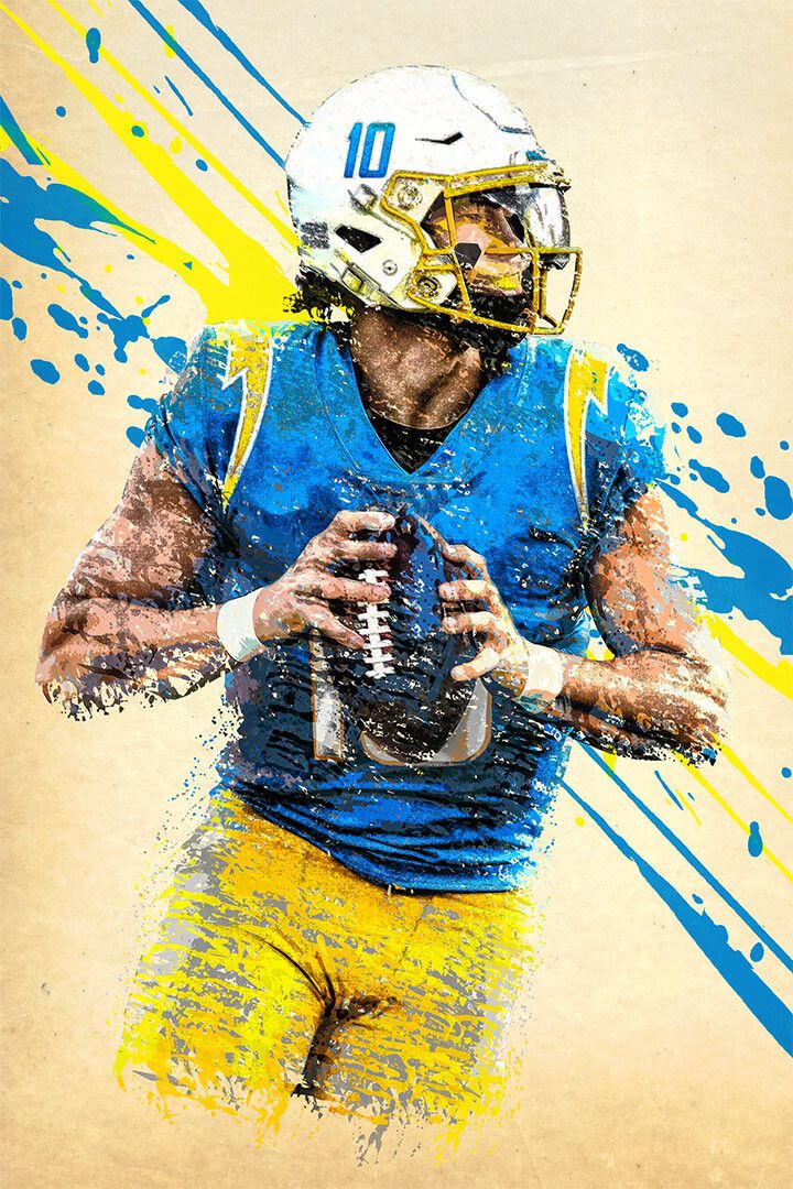 Los Angeles Chargers Justin Herbert American Footballer Wall Poster