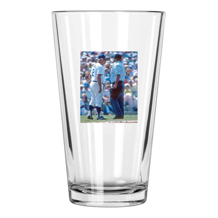 Los Angeles Dodgers Tommy Lasorda Photo Baseball Pint Beer Drinking Glass
