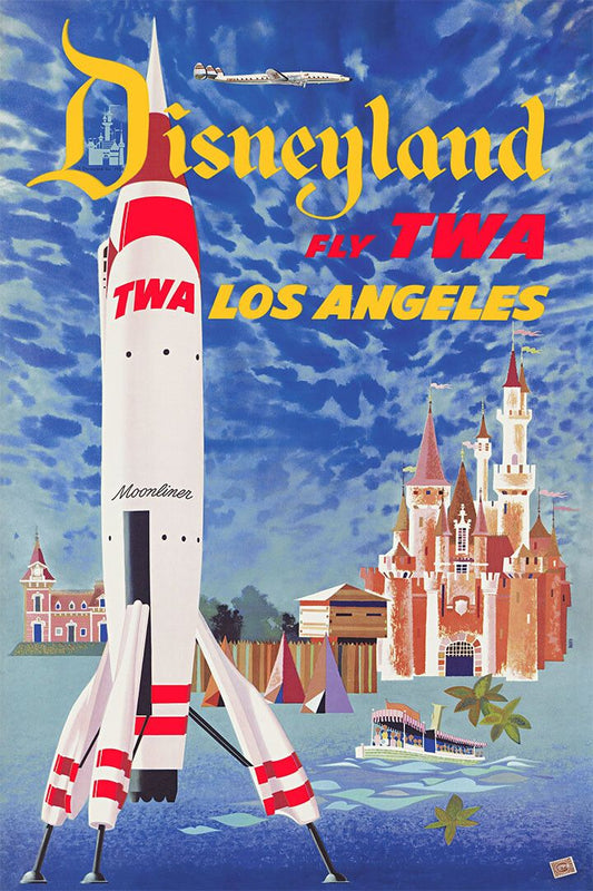 Los Angeles Fly Twa Vintage Style Airline Travel Wall Art Home Poster