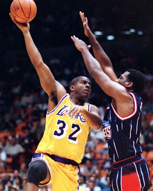 Los Angeles Lakers Ervin Magic Johnson Glossy Magnet Print Basketball