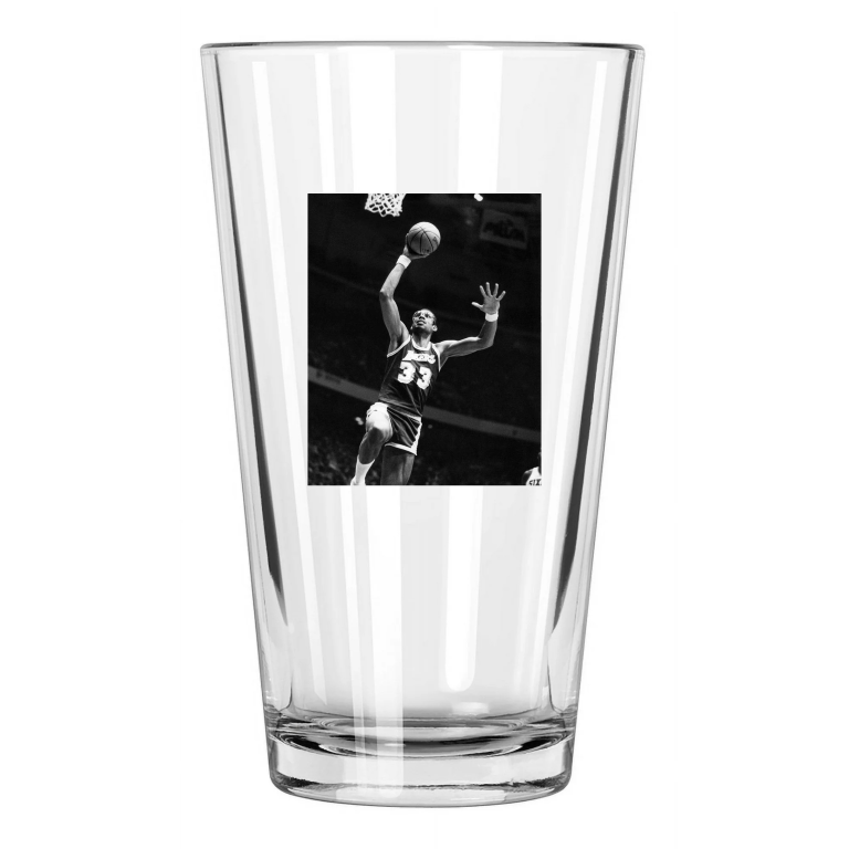 Los Angeles Lakers Kareem Abdul Jabbar Photo Nba Pint Beer Drinking Glass