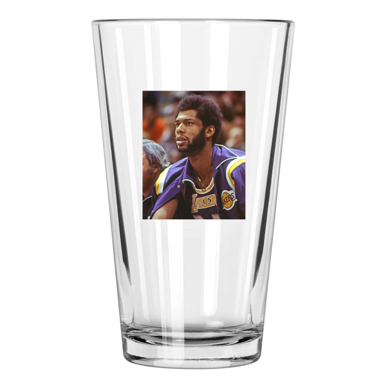 Los Angeles Lakers Kareem Abdul Jabbar Photo Hof 95 1 Pint Beer Drinking Glass