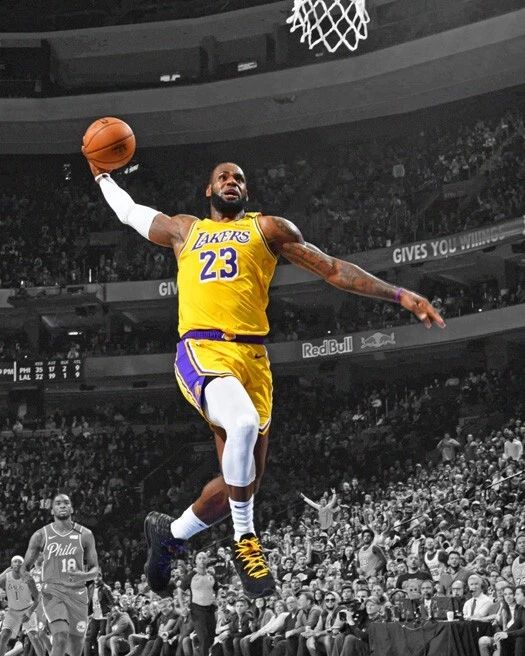 Los Angeles Lakers Lebron James Glossy Photo Spotlight Basketball Print 1