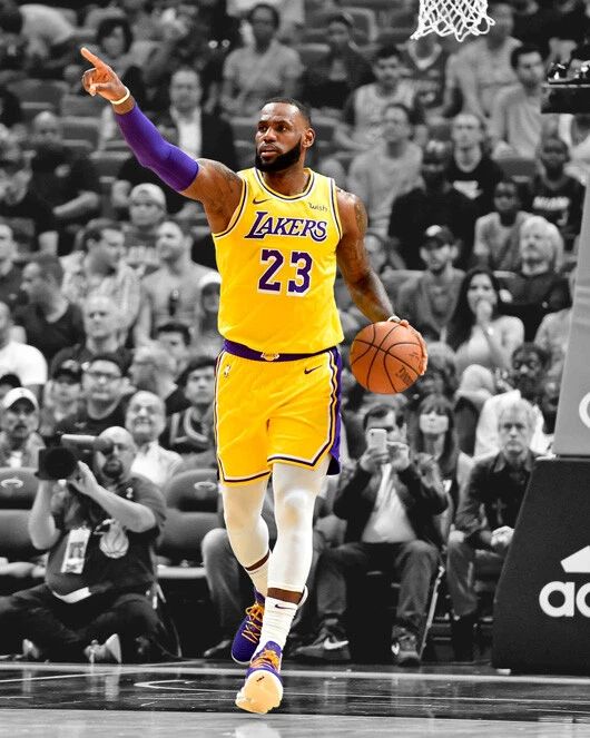 Los Angeles Lakers Lebron James Glossy Photo Spotlight Basketball Print 3