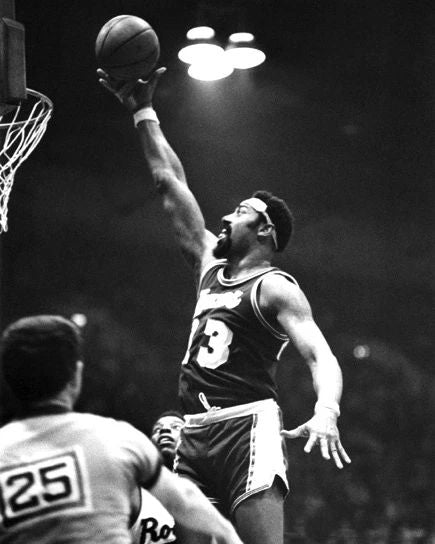 Los Angeles Lakers Wilt Chamberlain Glossy Photo Basketball Print Poster