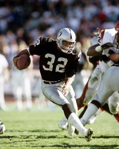 Los Angeles Raiders Marcus Allen Glossy Keychain Football Keychain Hof 03 2