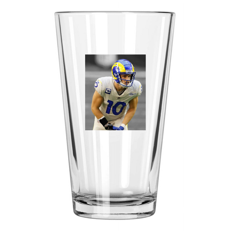 Los Angeles Rams Cooper Kupp Photo Spotlight Football Pint Beer Drinking Glass