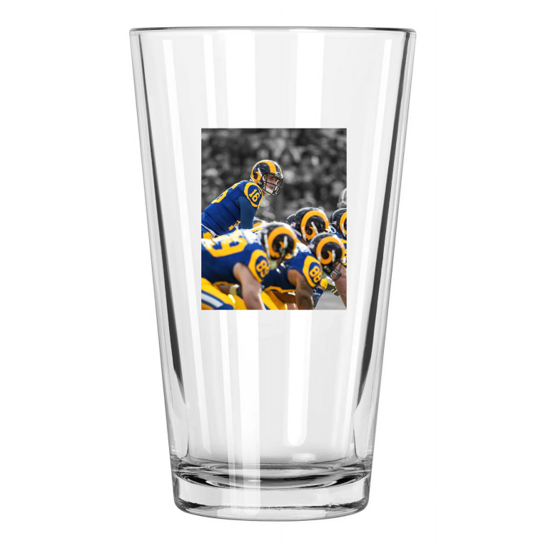 Los Angeles Rams Jared Goff Photo Spotlight Football Pint Beer Drinking Glass