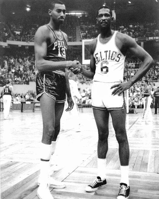 Los Angeles Wilt Chamberlain And Boston Celtics Bill Russell Glossy Photo