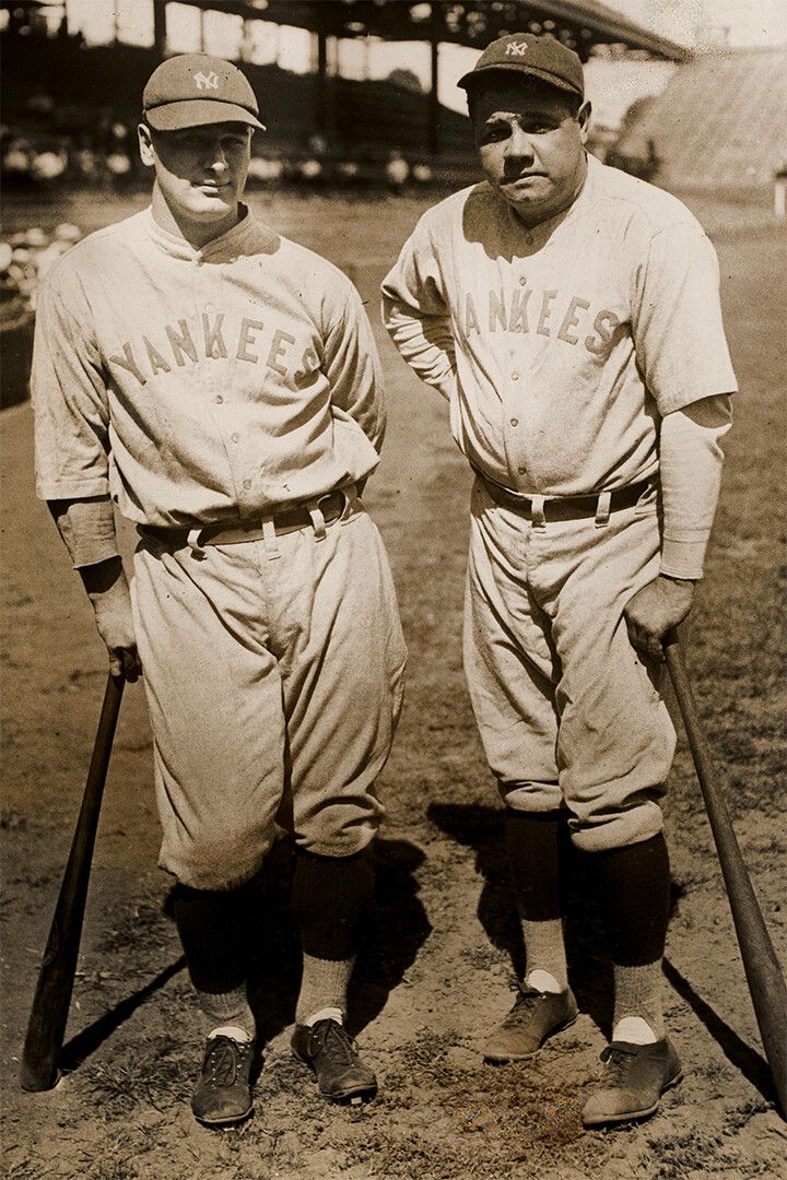 Lou Gehrig And Babe Ruth Print Canvas Wall Art Home Decor Poster