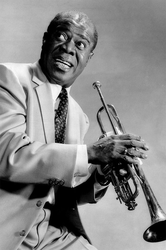 Louis Armstrong Holding Trumpet Print Wall Art Home Decor Poster