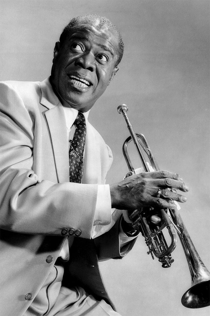 Louis Louie Armstrong Music Jazz Painting Print Wall Home Decor Keychain