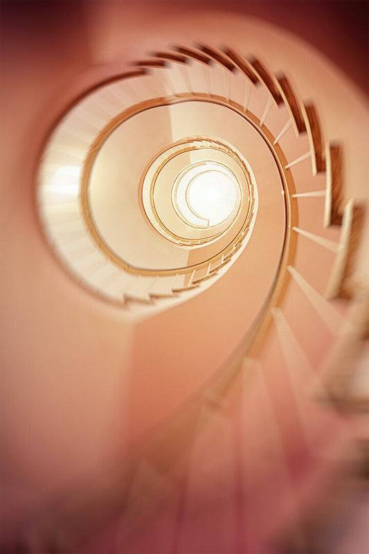 Low Angle Photography Of Spiral Stair Art Wall Decor Poster
