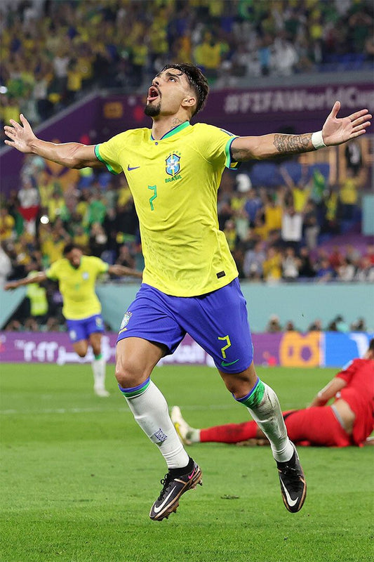 Lucas Paqueta Goal Celebration Brazil World Cup Wall Art Home Poster