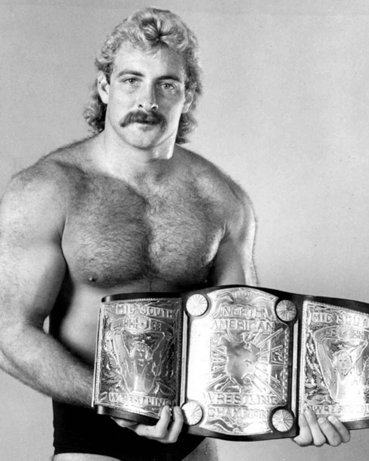 Magnum T.A. Photo Wrestling Picture Nwa Bw With Belt