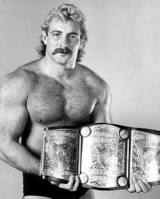 Magnum T.A. Photo Wrestling Picture Nwa Bw With Belt