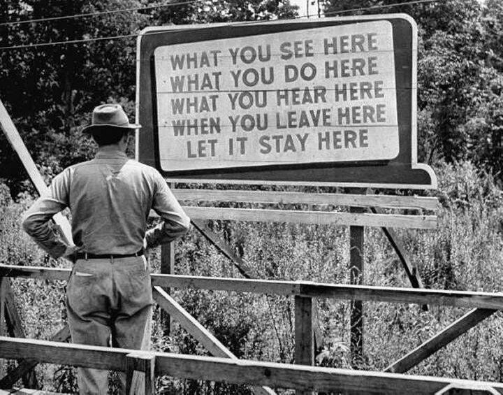 Manhattan Project Secret Billboard What You See Do Hear Picture Photo