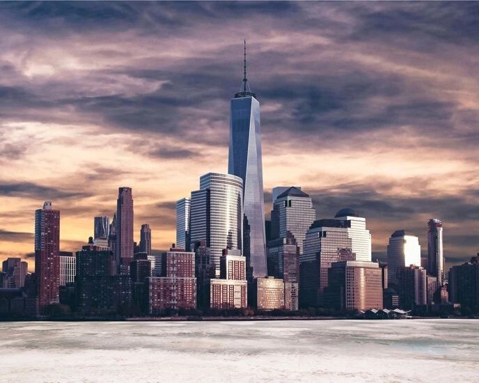 Manhatten Skyline And World Trade Center Glossy Keychain Print Art Keychain 2