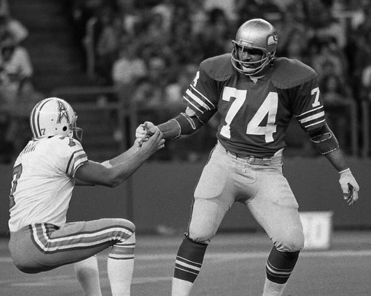 Manu Tuiasposopo & Dan Pastorini Photo Seattle Seahawks Oilers Nfl Football